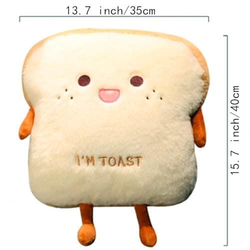 OUKEYI 15.7/40cm Toast Bread Plush Pillow, Bread Stuffed Pillow,Food Pillow with Pocket Plush pillow warm hand pillow(cute) — view 5