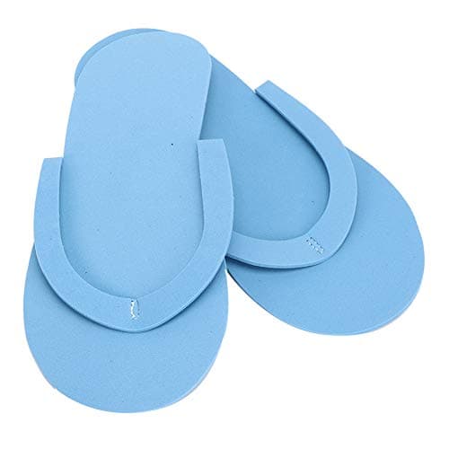 12 Pair Disposable Flip Flops, Portable Spa Slippers for One Size, Non-Slip Pedicure Slipper for Home Travel and Beauty Salon, Foam Sandal with Light Weight(39 * 20 * 9cm-Blue) — view 2