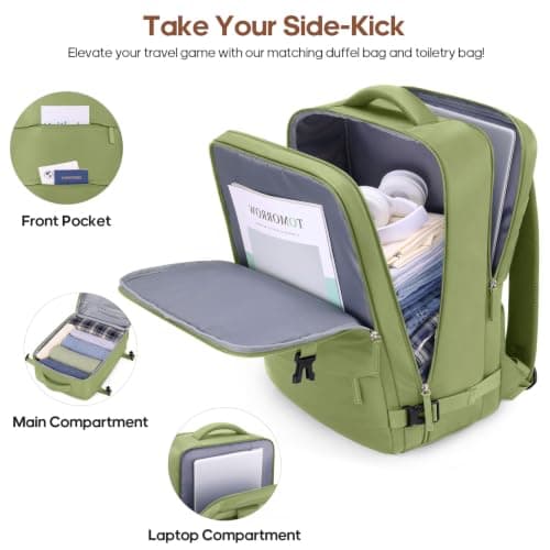UKEIN Luggage Set with Backpack,Hardshell Carry On Luggage Airline Approved, Light Green, 3 piece set (20inch), Luggag With Spinner Wheels and Backpack — view 5