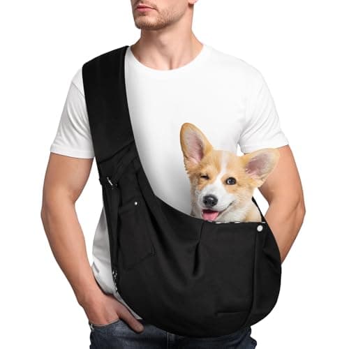 Adiwo Puppy Carrier, Dog Carrier Bag Shoulder Tote, Reversible Hands-free Dog Carry Sling for Small & Medium Dogs & Cats, Soft & Comfortable, for Outdoor Walking, Travel, Shopping