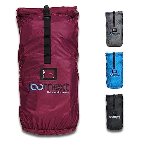 Journext 2 in 1 Backpack Case & Rain Cover Protective Bag for Backpack, Airplane, Railway & Bus Flight Bag (bordeaux red, L)