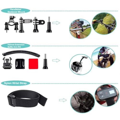 Reflex Camera 50 in 1 Action Camera Accessories Kit for the new GoPro Hero 13 and Hero 9-12, DJI Osmo Action 2, 3, 4, Pro 5, Insta360 Ace Pro/Ace Pro 2 Akaso and other Sports Cameras inc Durable Case — view 5