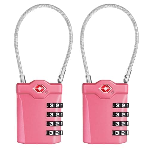 ZHEGE Suitcase Locks, TSA Approved Locks with Open Indicator (Pink, 2P