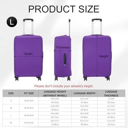 sourcing map Travel Luggage Cover, Washable Suitcase Covers for Luggage Anti-scratch Suitcase Protector Elastic Baggage Protective, Fits 29-32 Inch Suit Case, Purple Blue — view 2