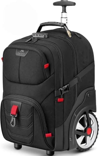 MATEIN Backpack with Wheels, 17 in Wheeled Backpack, Rucksack on Wheels