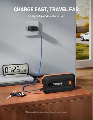AstroAI B8 Car Jump Starter Power Pack (7.0L Petrol/5.5L Diesel), Orange — view 4