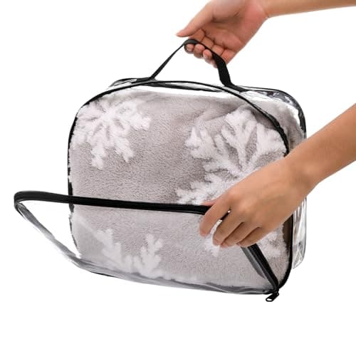 Fasmov 6 Pack Large Clear Travel Packing Cube, See-Through PVC Organizer, Vinyl Zippered Storage Bags Multipurpose Pouch with Handle for Suitcase Pants, Cashmere, Sweaters Shirts Dress Storage — view 4