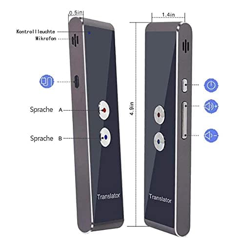 KGFDSGDS Smart Language Translator Device, Portable Voice Translator, 41 Languages Instant Two Way Translation, for Travel Abroad Learning Shopping Business,Brown Hello — view 3