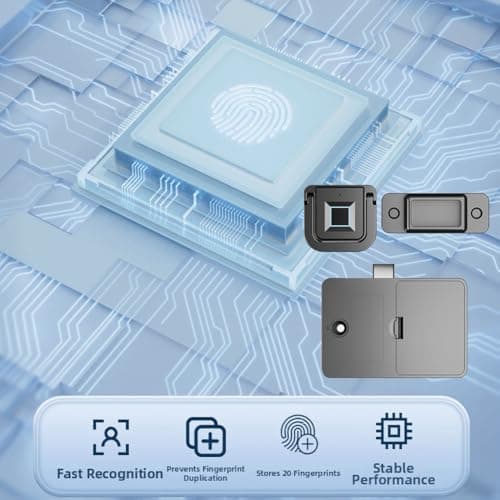 Biometric Drawer Lock 20 Fingerprints Keyless — view 4