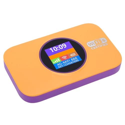 ZDAGELD 4G LTE WiFi 6 Mobile Hotspot, 300Mbps Portable Unlocked SIM Card Router with 3000mAh Battery, Connect Up to 10 Devices, High Speed Wireless Mifi Dongle for Home, Office, and Travel (Orange) — view 4
