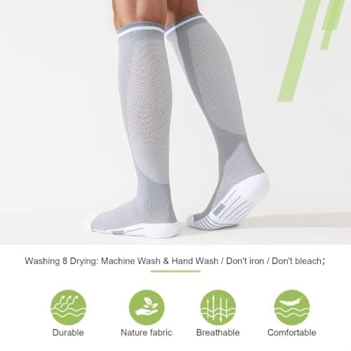 Niorasen Compression Socks for Women Men 20-30mmHg, 3 Pairs Flight Socks — view 4