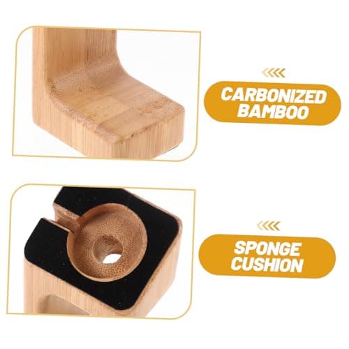 HOLIDYOYO Bamboo Smart Watch Charging Stand Elegant Natural Wood Holder Compatible with Apple Watch Lightweight User-friendly Design for Home Travel — view 6