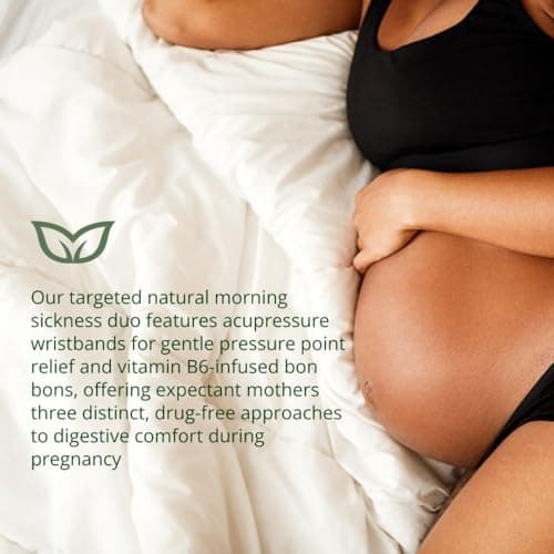 Myrtle & Maude - Instant Nausea & Morning Sickness Relief Bundle - Contains Nausea Relief Acupressure Wristbands and Queasy Days Vitamin B6 Peppermint Bon Bons - All Natural Solutions – Vegan — view 2