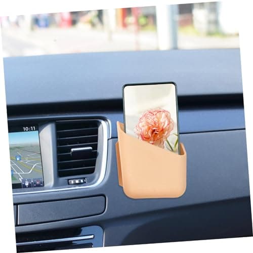 Garneck Car Storage Box and Adhesive Organizer Set 2pcs Beige Multifunctional Car Storage Holder for Sunglasses Phone Cards for Travel and Daily Use — view 3
