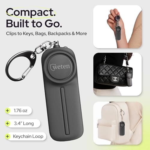 Personal Safety Alarm Keychain for Women, 3 Pack, 130dB Siren, LED Light — view 5