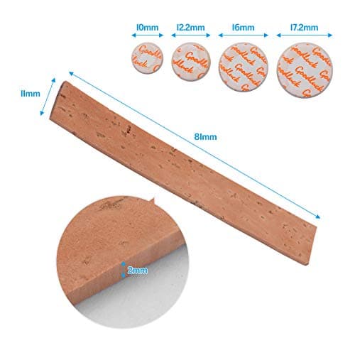 Clarinet Cork Replacement Kit 10Pcs Neck Joint Corks and 17Pcs Pads with a Velvet Storage Bag for Bb Clarinet (Beige & Yellow) — view 4