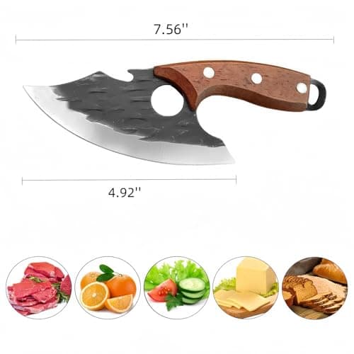 LINMOHERUI Chef Knife BBQ Knife with Wood Handle — view 3