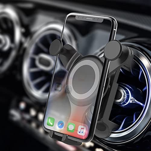FIEMACH Mobile Phone Holder for Round Ventilations, for Mercedes-Benz Mobile Phone Holder A/B/C/E/S-Class, Mini Cooper, Audi TT, Suitable for All Circular Air Vents — view 2