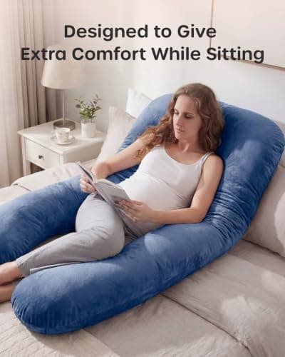 Nuliie Pregnancy Pillow for Sleeping, U Shaped (Navy) — view 3