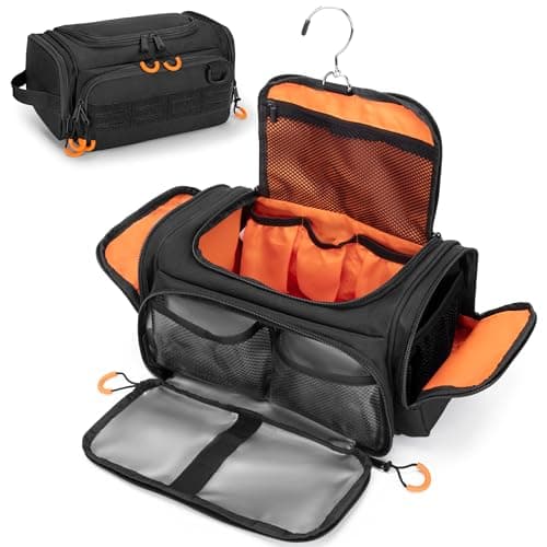 Prokva Tactical Toiletry Bag for Men, Hanging Hygiene Bag, Black