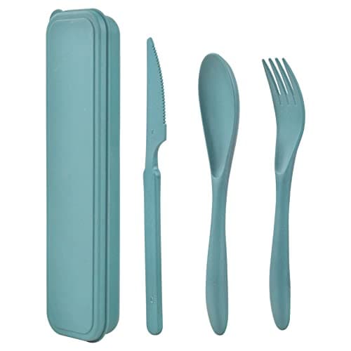 Travel Cutlery Set with Case, Reusable Plastic Cutlery Set