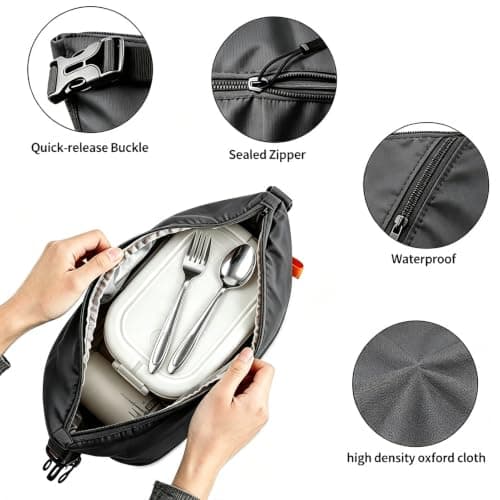BEZHGOC Insulated Lunch Bag for Women Men, Reusable Leakproof Lunch Box Tote Bag Thermal Cooler Bag for Work School Picnic Travel — view 3