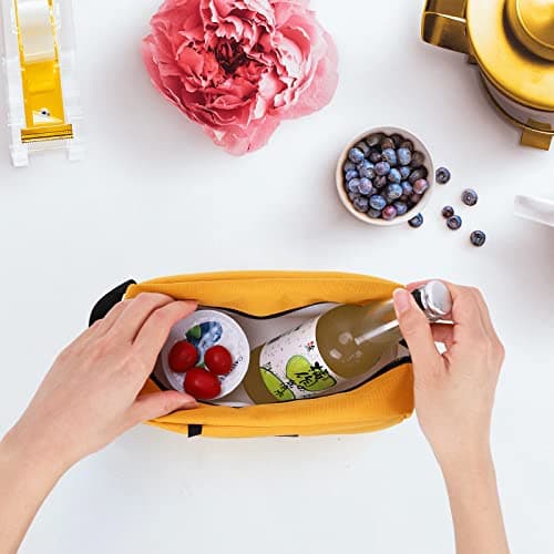 Cerbonny Small Cooler Bag, Freezable Lunch Bag with Ice Packs, Yellow — view 5