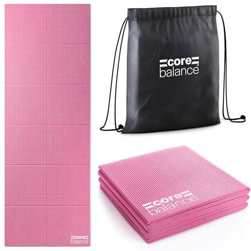 Core Balance Foldable Travel Yoga Mat, Pink