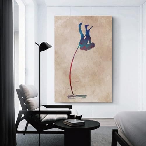 Pole Vault Sport Art Poster Wall Decoration Nordic Retro Poster Modern Home Decor Art Canvas Prints Birthday Gifts Women 08x12inch(20x30cm) — view 2