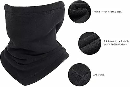 Polar Fleece Thermal Neck Warmer One Size Winter Sports Gaiter Face Mask Snood Hat Scarf For Chilly Cold Weather Windproof Keep Warm For Men Women (Grey, One Size) — view 4