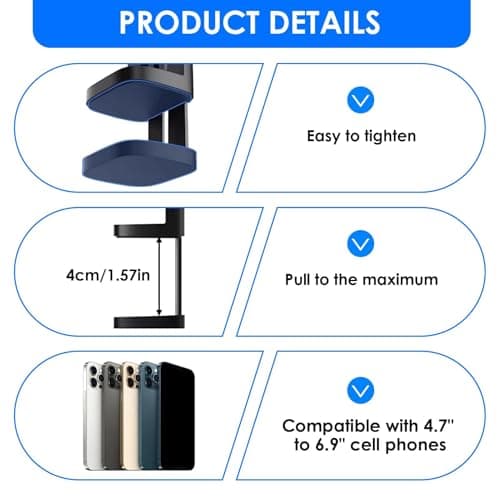 Airplane Phone Holder 360° Rotatable Universal Adjustable Desk Stand — view 4