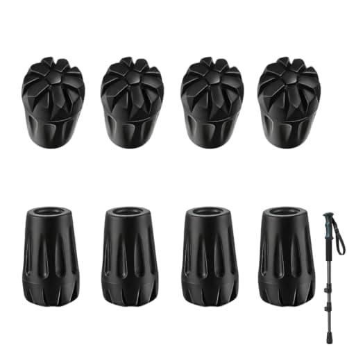 Walking Pole Rubber Tips, 8 Pack Trekking Pole Replacement Ferrules