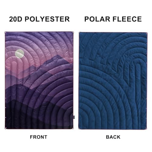 hotkoko Mini Camping Blanket, Lightweight Down Alternative Puffy Blanket, Packable Outdoor Blanket for Camping, Travel, Stadium, Hiking, Picnics — view 3