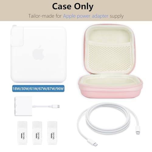 Linpr Portable Charger Case, Tech Electronic Organizer Bag, Pink,M — view 5