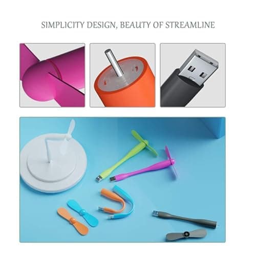 AZIDWERYQ 6 Pack Mini USB Fans, Portable Fan, Flexible Neck Cooling Fan, Quiet Travel, Personal Portable Pocket, Power Bank/Notebook/Laptop/Computer USB Desk (color) — view 3