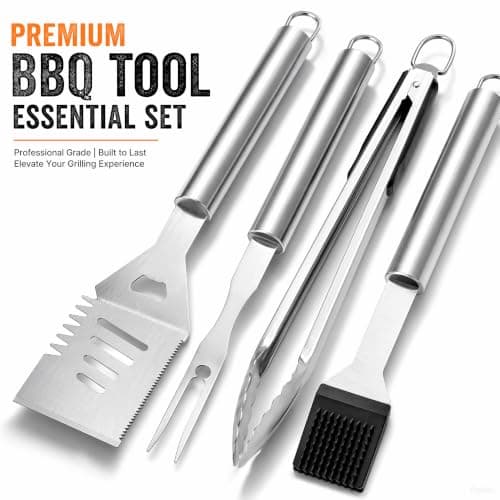 JUAUO 32PCS BBQ Tool Set, Thickened Stainless Steel Barbecue Accessories with Oxford Storage Bag – Complete BBQ Utensil Kit for Outdoor, Camping, Garden & Kitchen – Grilling Gifts for Men, Dad, Him — view 2