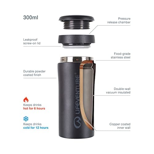 Lifeventure Thermal Mug, Leakproof & Vacuum Insulated Travel Coffee Cup — view 3