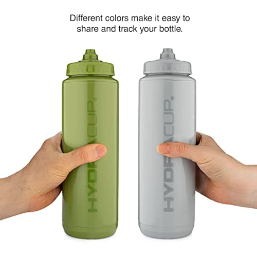 Hydra Cup 4 PACK - 32oz Squeeze Water Bottles, Monochromatic Color Scheme Set, Use as Shaker Cups with Barbell Blender Wire Whisk, Sport & Bike Hydration, Printed Measurement Lines, Squirt, Dark — view 4