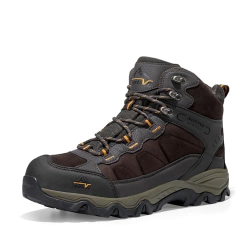 NORTIV 8 Men's Waterproof Lightweight Walking Boots,Size 9,Brown