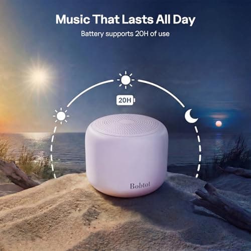 Bobtot Portable Bluetooth Speakers with Strap Mini Speaker, Purple — view 5