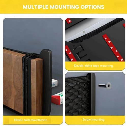 2 Pack Storage Nets for Campervans, 26x12cm Elastic Mesh Car Organizer with Plastic Frame, Universal Vehicle Storage Net for Motorhome Truck Boat SUV, Securely Hold Phone Water Bottle Toiletries — view 3