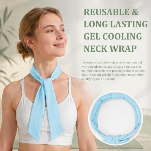 Cooling Towel for Neck, Reusable & Long Lasting Gel Cooling Neck Wrap(Blue） — view 6