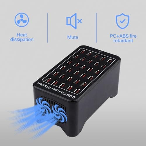 150W USB Charger Station, 30 Ports Desktop Smart Charger — view 4