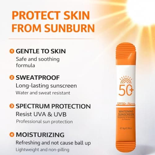 16Pcs Mini Travel Size Sunscreen,Travel Minis Sun Cream Face&Body,Travel Size Sunscreen Without White Cast,Portable Mini Sun Protection with Refreshing Texture,Natural Sunscreen SPF 50,8g per piece — view 3