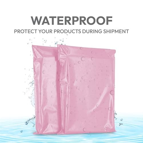 delka Mailing Bags, 60 Mixed Size Pink Poly Mailer Bags, Tear-Resistant Shipping Envelopes for Clothing, Documents, Strong Self-Seal Adhesive, Waterproof & Lightweight Pink — view 2