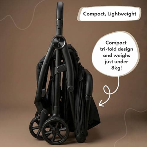 Venture Avio Stroller – Lightweight Compact Pushchair for Toddlers up to 4 Years – Travel Baby Stroller with Raincover, Cup Holder, Large Basket (Black) — view 6