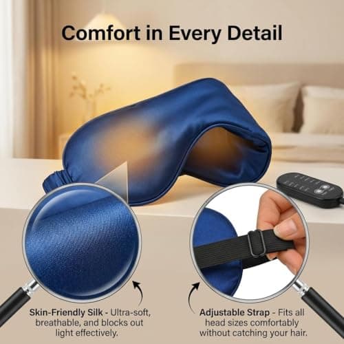 Heated Eye Mask, Electric USB Silk Eye Compress Heating Pad — view 4