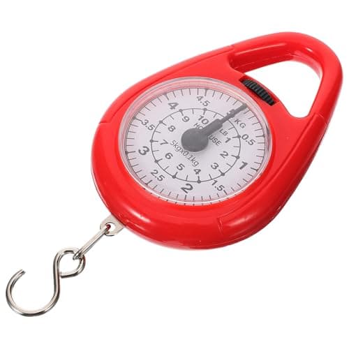 UKCOCO Portable Mini Luggage Scale with Practical Hook 5kg Capacity Steel and Abs Plastic Travel Handheld Spring Balance for Shopping and Fishing
