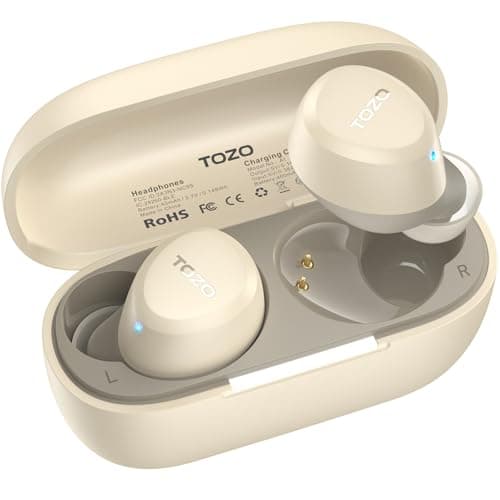 TOZO A1 Wireless Earbuds, Bluetooth 5.3 Earphones, Support APP EQ Setting, 32H Long Playtime, Ear Buds with HiFi Stereo Sound, Light-Weight Wireless Earphones, IPX5 Waterproof Khaki
