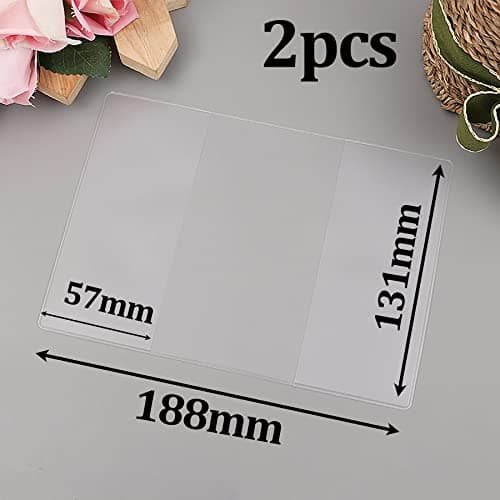 ANDSHUAI Pack of 2 Clear Passport Cover,Waterproof Passport Protector,Secure Fit Frosted PVC Holder Passport Sleeve,Anti Scratches Durable Dustproof Protection,Travel Essentials,131 * 188mm — view 2